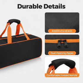 Setmoi grill bag with handle and adjustable shoulder strap for easy transport.
