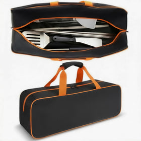 Setmoi heavy-duty grill tool bag front view with organized pockets.