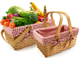 Seuqhck 16-inch bamboo picnic basket with natural weave for outdoor dining