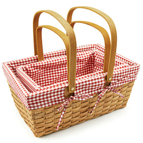 Seuqhck picnic basket versatile for egg gathering and fruit display