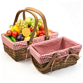 Seuqhck large 16-inch picnic basket with sturdy woven design for easy transport