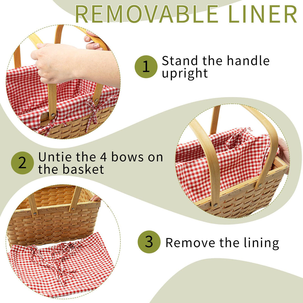 Seuqhck picnic basket nesting design for compact storage after use