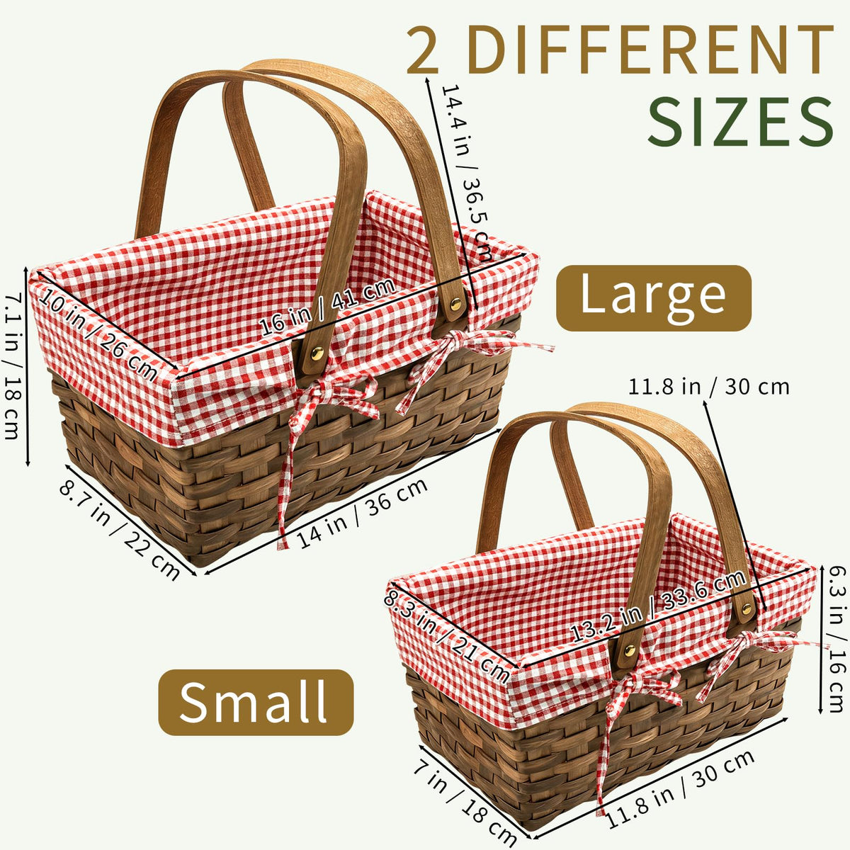 Seuqhck small 13-inch picnic basket fits compact storage and neat dessert displays