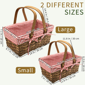 Seuqhck small 13-inch picnic basket fits compact storage and neat dessert displays