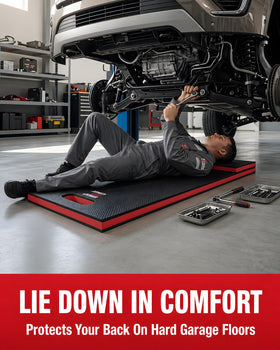 Sevenjungle multi-purpose mat functions as a mechanic mat for oil drips and tool protection.