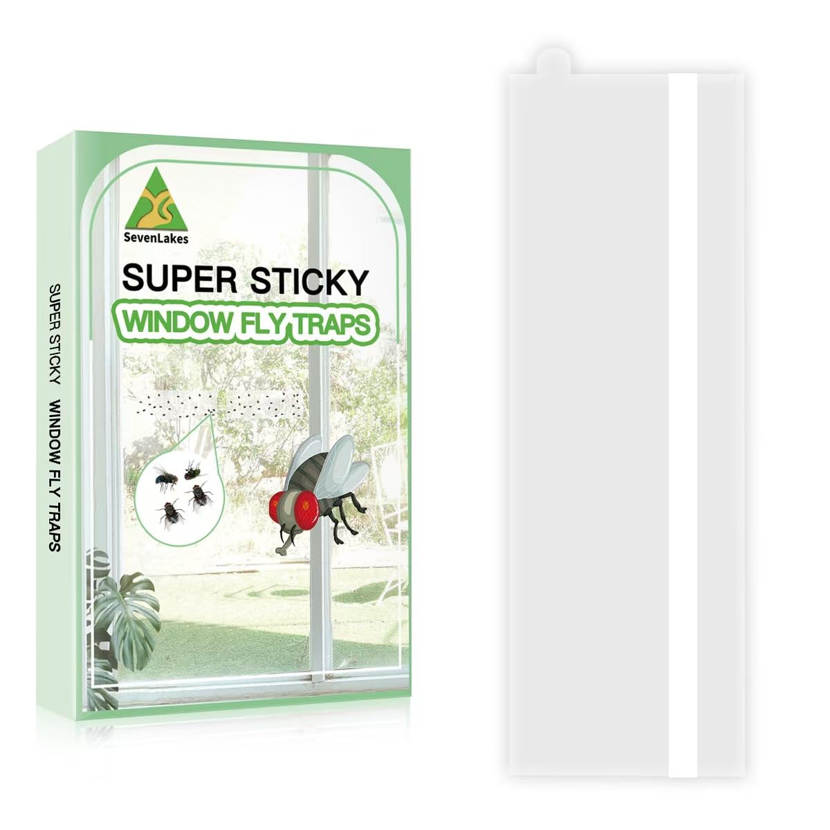 Sevenlakes window fly traps on glass provide discreet, clear pest control for kitchens.