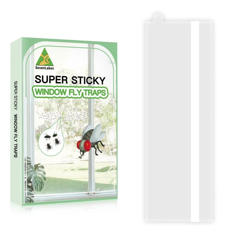 Sevenlakes window fly traps on glass provide discreet, clear pest control for kitchens.