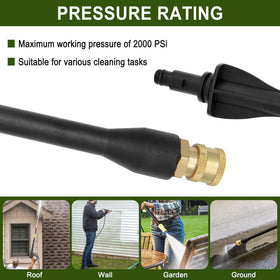 Sevensool 2000 PSI capacity handles tough outdoor cleaning tasks.