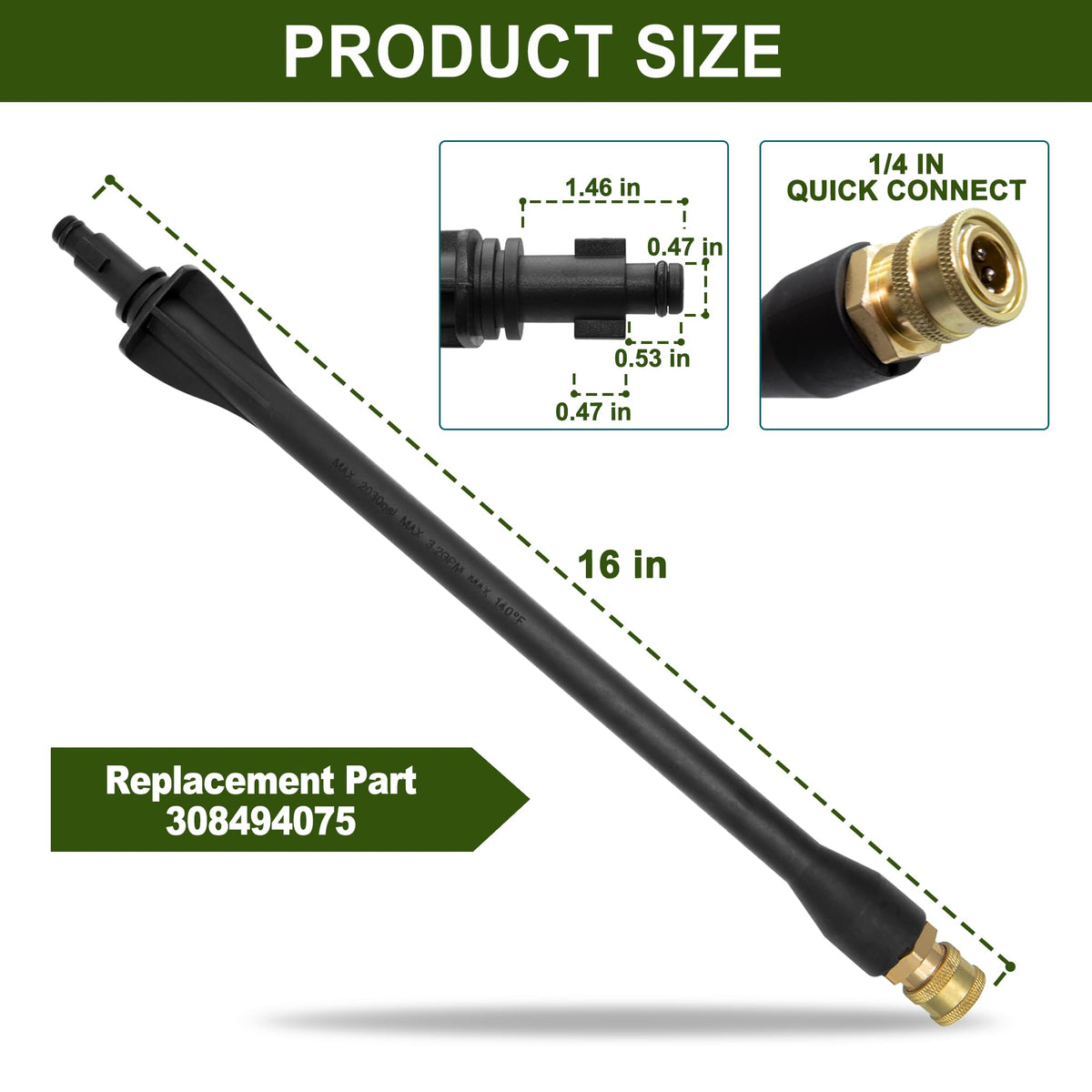 Sevensool quick disconnect socket enables easy nozzle changes during cleaning tasks.