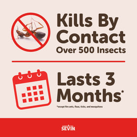 Sevin concentrate bottle on shelf ready for your next garden treatment.