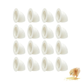 Sevomie quail feeder ports 16-pack reduce spillage in cages.