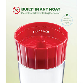 SEWANTA hummingbird feeder includes ant moat to keep nectar cleaner