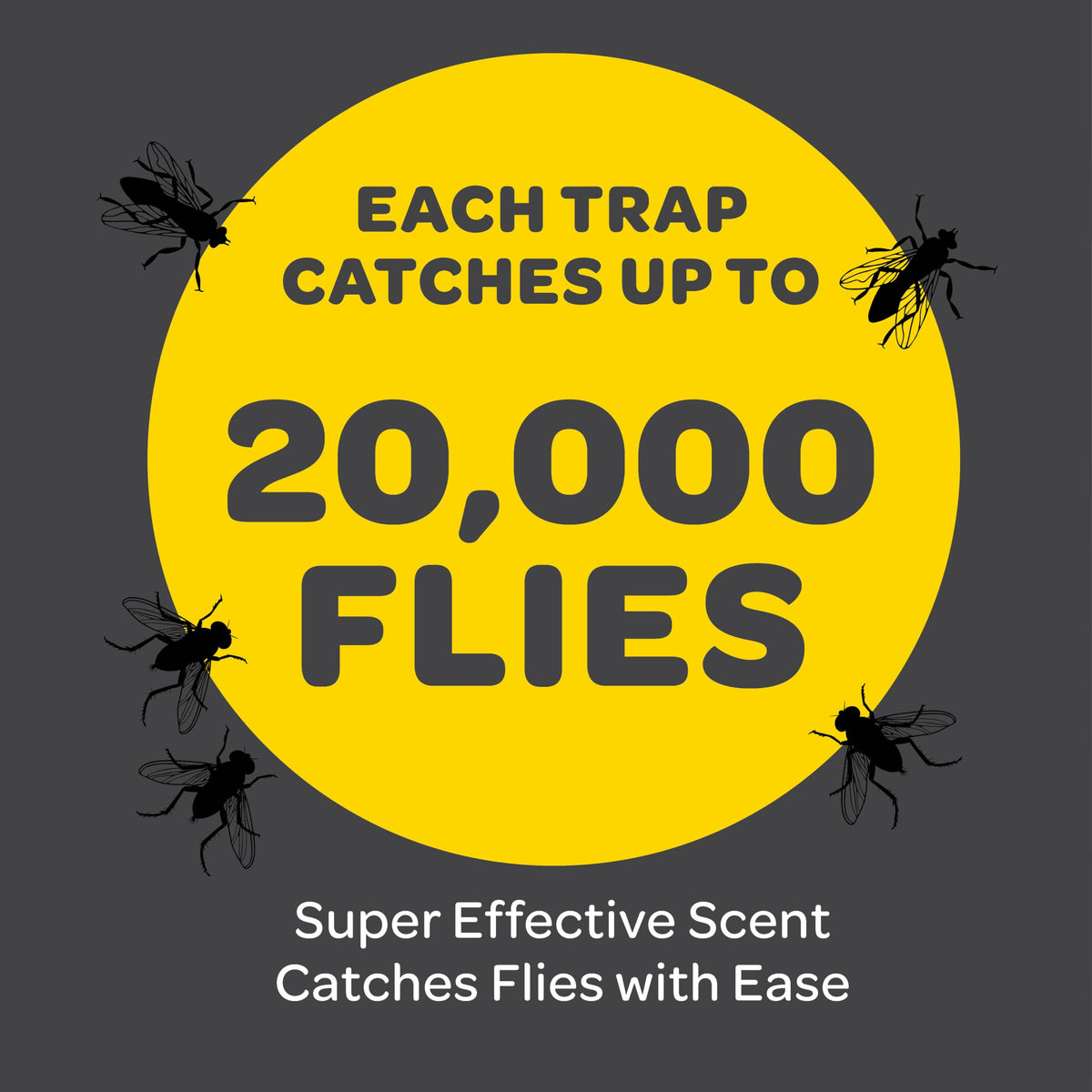 SEWANTA Fly Trap Bags water-dilution feature enables simple maintenance outdoors.