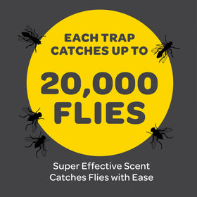 SEWANTA Fly Trap Bags water-dilution feature enables simple maintenance outdoors.