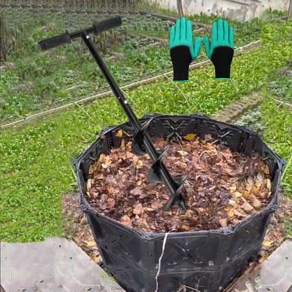 Sewiden compost turning tool with spiral 33.4 inches for efficient aeration.
