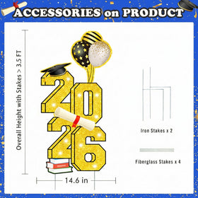 Sewrung 2026 sign with stakes enables quick, stable lawn display.
