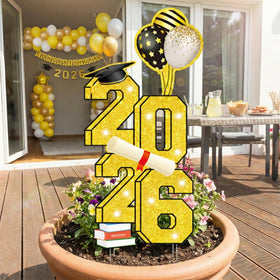 Sewrung large Class of 2026 yard decor accents outdoor space.