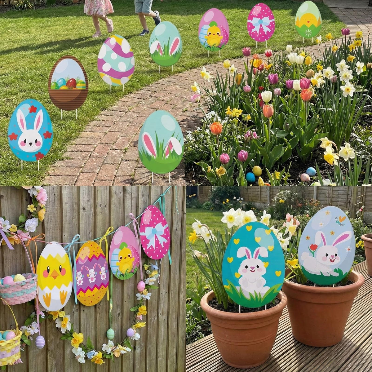 SewRung waterproof Easter sign resists weather for reusable seasonal decor
