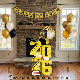 Sewrung weatherproof corrugated plastic sign withstands season celebrations.