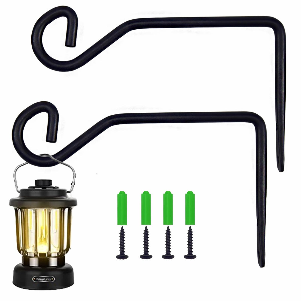 Sexoeie plant hanger hook, 6.7 inch black, strong support for baskets indoors or outdoors.