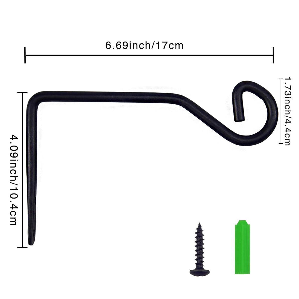 Sexoeie wall-mount hook, black finish, ideal for outdoor porches and indoor walls.