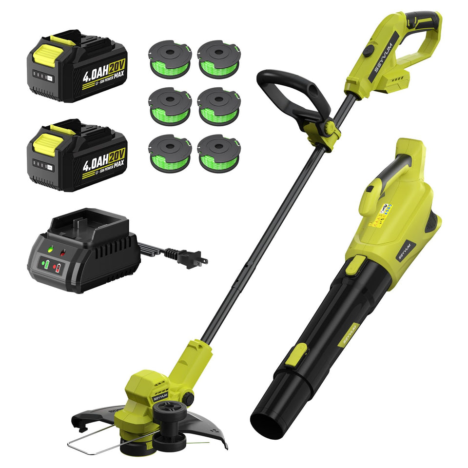 SEYVUM 20V cordless trimmer and edger in one for precise lawn borders