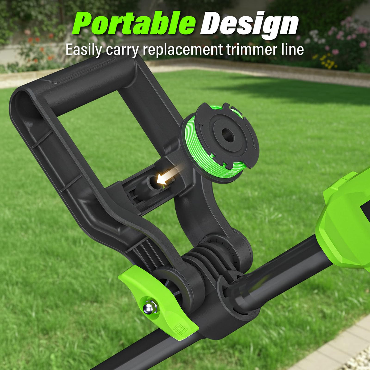 SEYVUM plastic blade cutting soft grass without tangling.