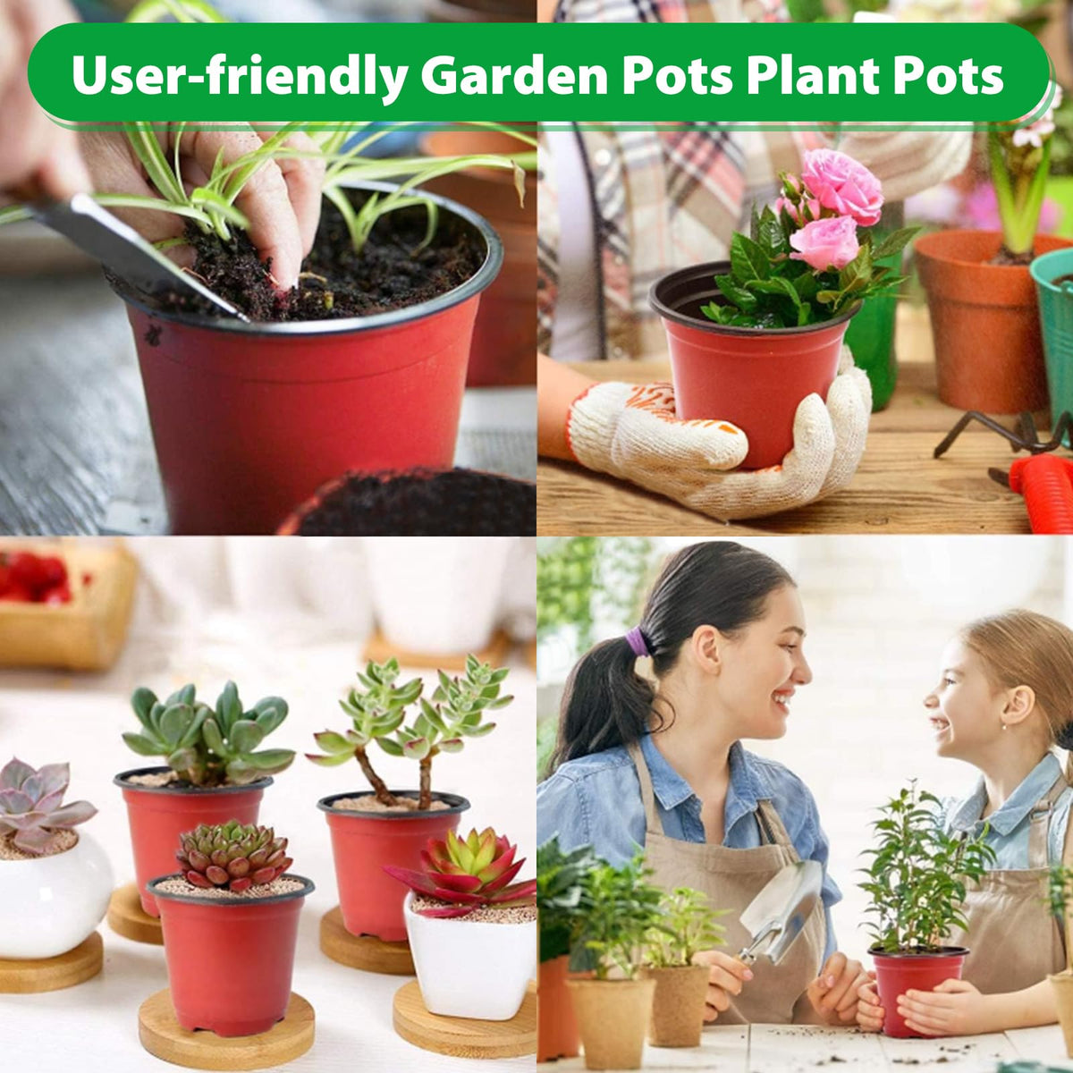 Sfee 100-pack pots support seasonal planting of flowers and veggies.