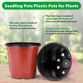 Sfee reusable plastic nursery pots suitable for multiple gardening seasons.