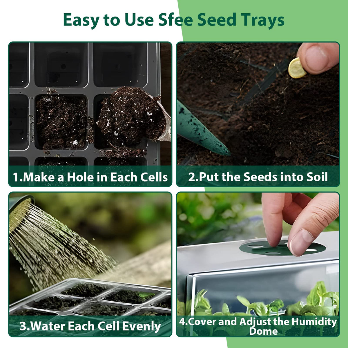 Sfee stackable seed trays save space for windowsill gardens