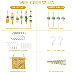 SFENNGPET no-bead design macrame hanger suits moisture-prone spots.