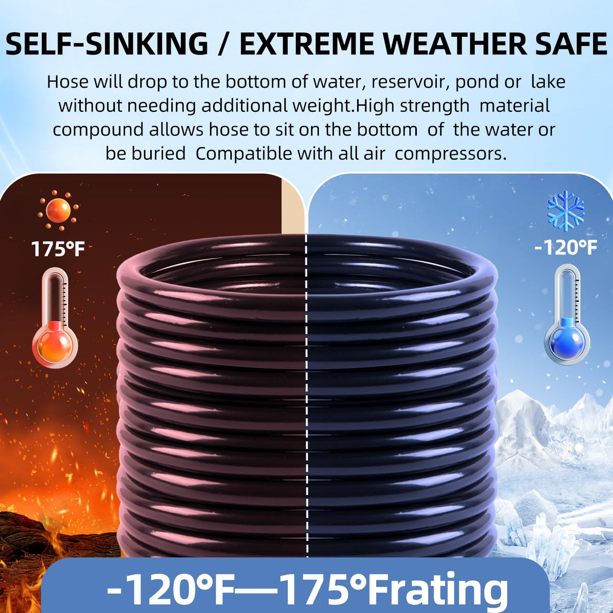 SFHXL heavy-duty flexible rubber pond hose durability under various conditions