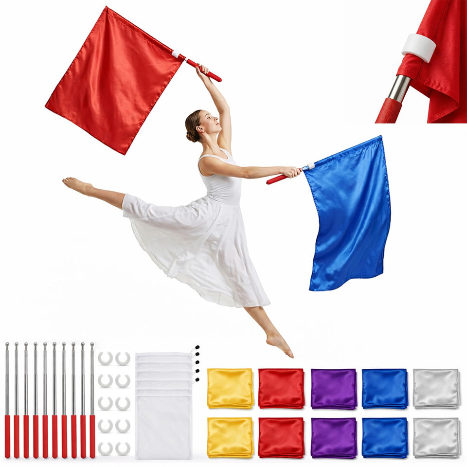 SFRAGN worship flag red satin for vibrant church dances and praise movements.