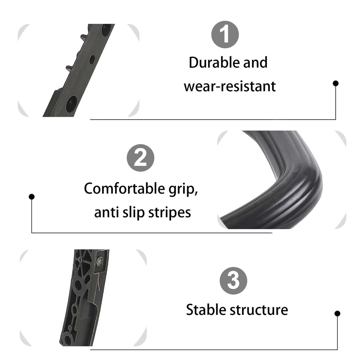 SGBTB front handle with ergonomic grip improves comfort during extended use.