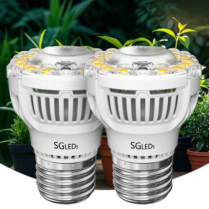 SGLEDs A15 7W full-spectrum bulb for indoor seed starting.
