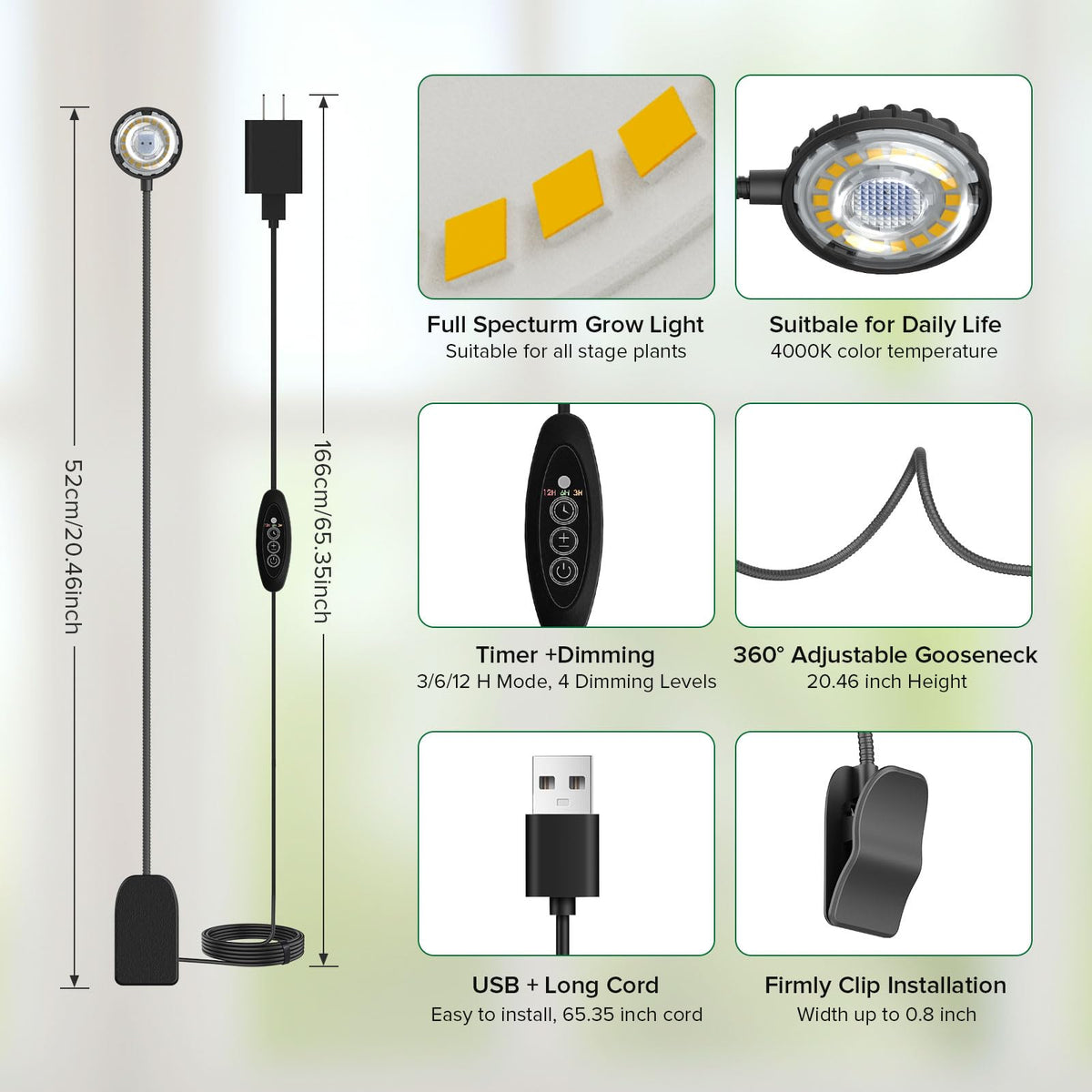 Auto-timer feature on SGLEDs clip-on grow light