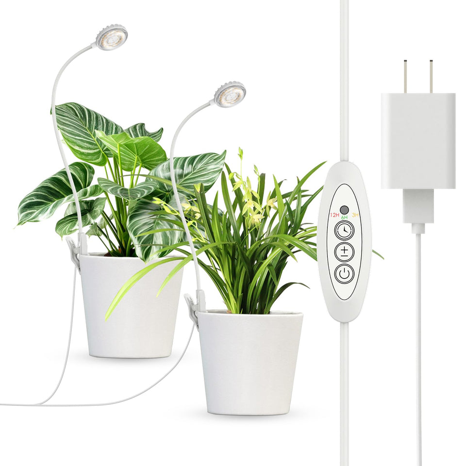 SGLEDs clip-on grow light delivers sunlike full spectrum for small indoor plants.