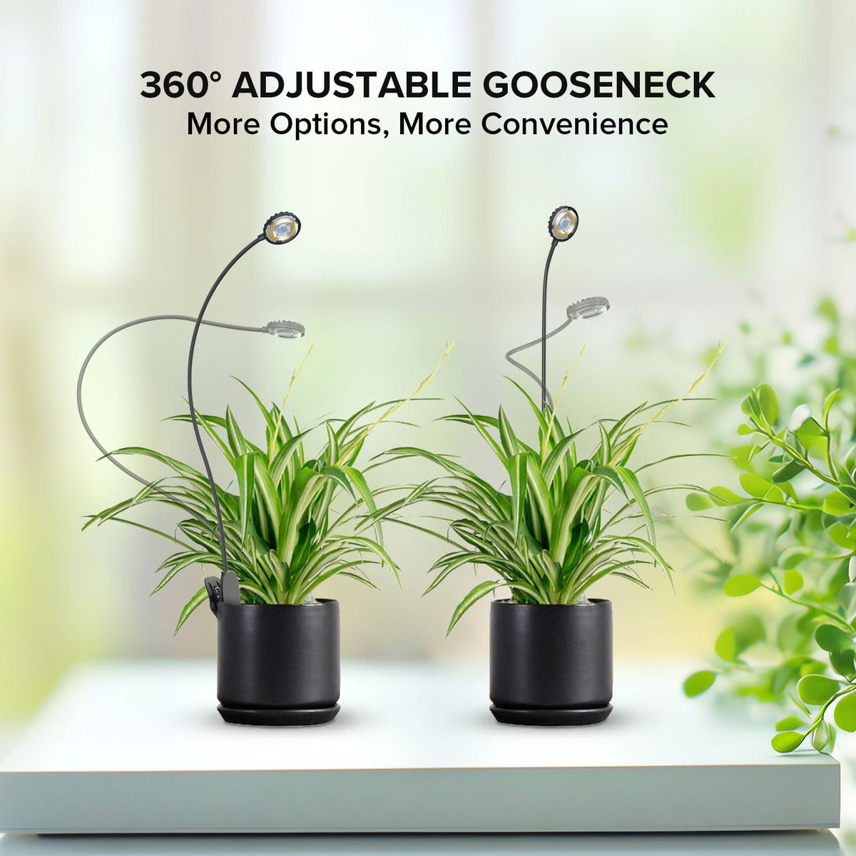Two-pack SGLEDs clip-on grow lights for versatile setups