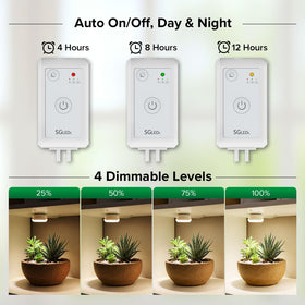 SGLEDs puck grow light timer mode automates schedules for convenience.