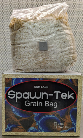 SGM LABS Spawn-Tek bag packaging supports safe storage and inventory
