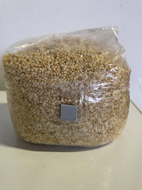 SGM LABS Spawn-Tek millet contents close-up highlighting hydrated nutrition