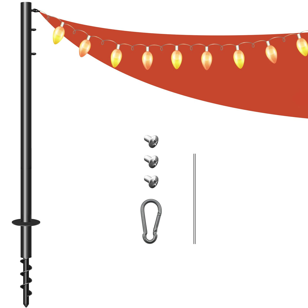 SGZFTAO 11-4ft shade sail poles with spiral grounding for stability