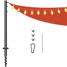 SGZFTAO 11-4ft shade sail poles with spiral grounding for stability