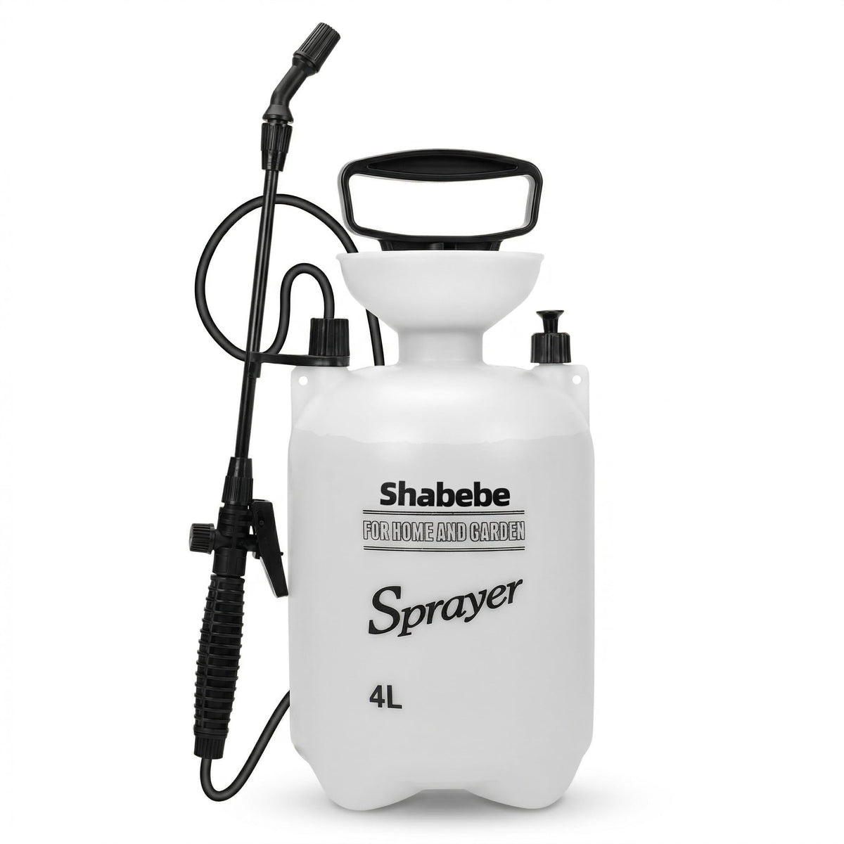 Shabebe 1-gallon pump sprayer with 16-inch wand for lawn and garden reach.