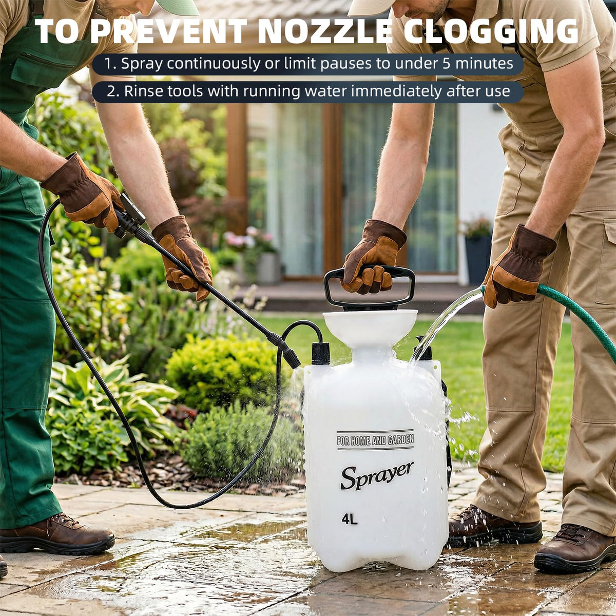 Shabebe 1-gallon sprayer with adjustable nozzle for mist or direct spray.