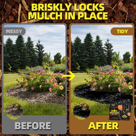 Shabebe Mulch Bond 2in1 sprayer applies dye and glue on mulch for quick set.