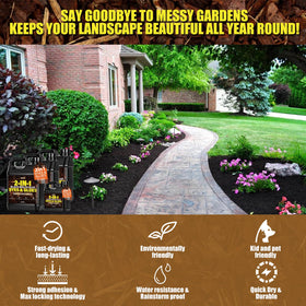 Shabebe Mulch Bond dries in hours for faster garden refinement.