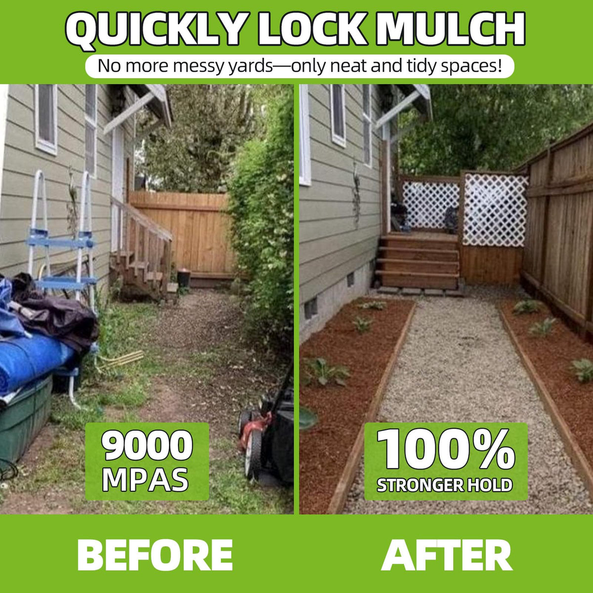 Shabebe non-toxic, water-based mulch bond ensures safe use around pets.
