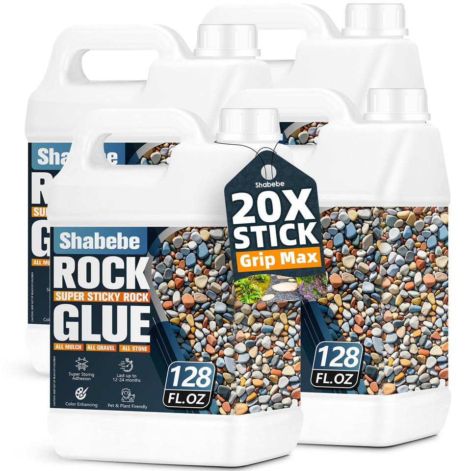 Shabebe Rock Glue blue-tinted spray shows clear visibility during application to ensure even coverage.
