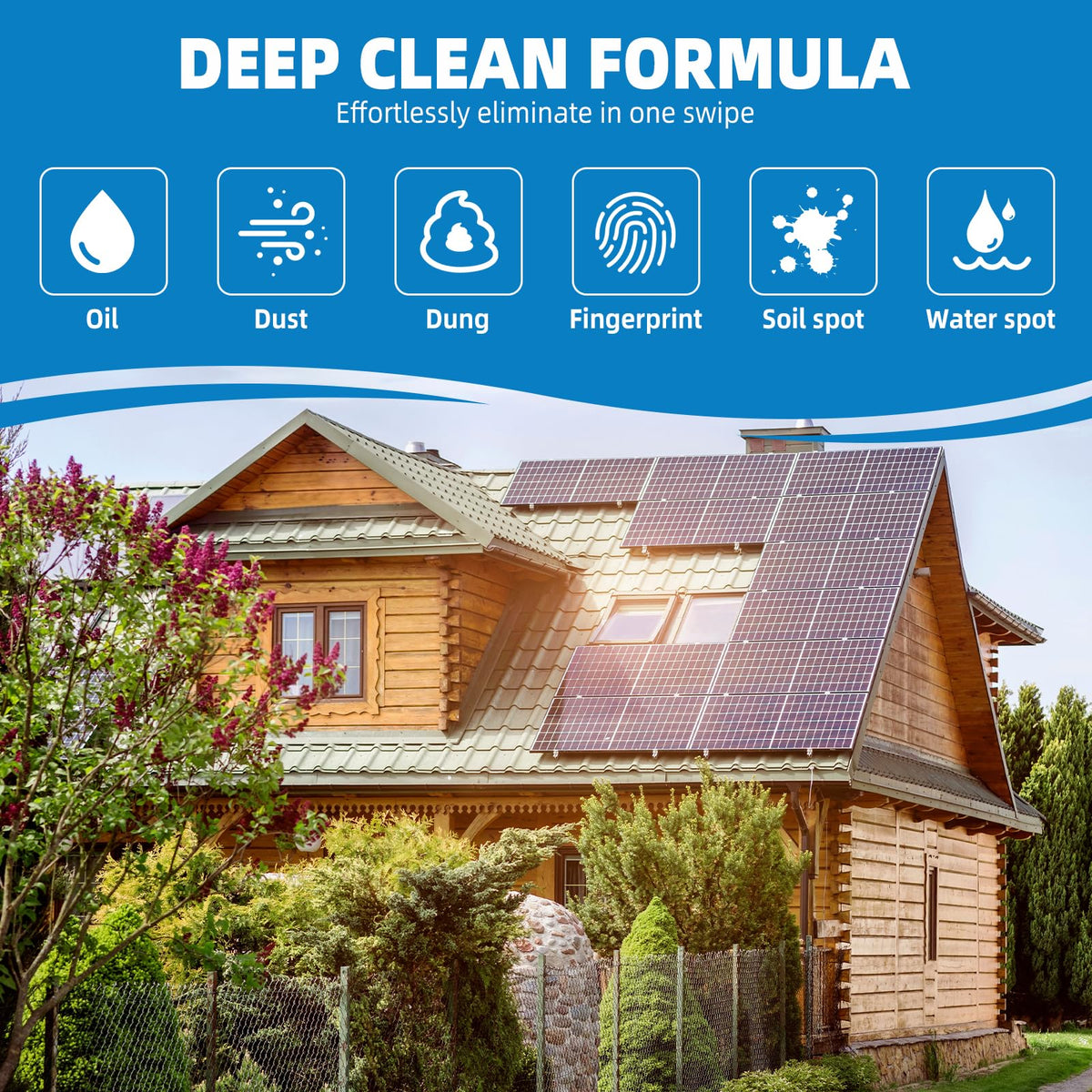 Shabebe streak-free fast-dry technology helps quick panel cleaning sessions.